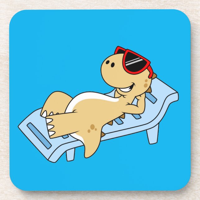 Dessous-de-verre Illustration D'Un Tyrannosaurus Rex Bain De Soleil (Devant)