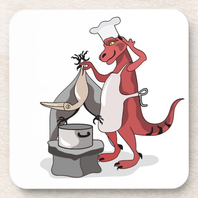 Dessous-de-verre Illustration D'Une Cuisine De Chef Tyrannosaurus R (Devant)