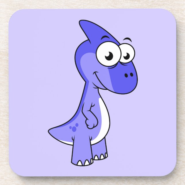Dessous-de-verre Illustration Mignonne D'Un Parasaurolophus Dinosau (Devant)