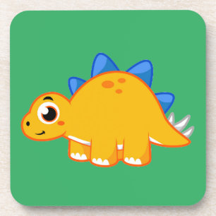 Dessous-de-verre Illustration Mignonne D'Un Stegosaurus.