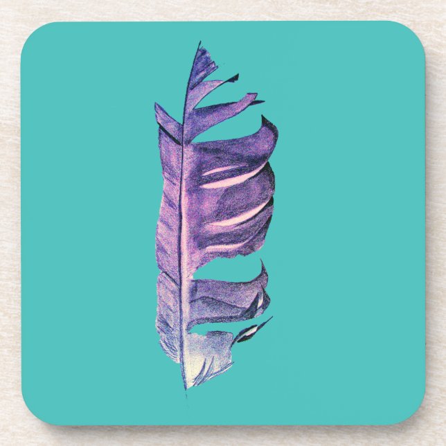 Dessous-de-verre Illustration originale de dessin de plumes (Devant)
