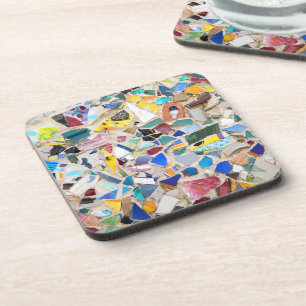 Dessous-de-verre Image colorée de mur de poterie cassée très inh