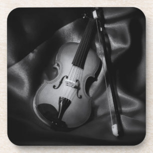Dessous-de-verre Image de b&W à vie morte d'un violon