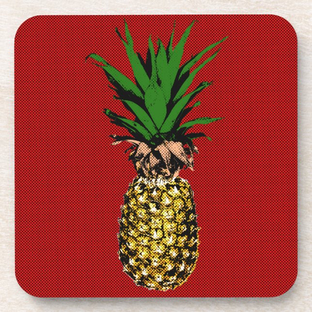 Dessous-de-verre Image Newsprint ananas (Devant)