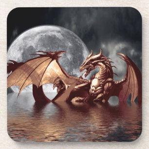 Dessous-de-verre Imaginaire Dragon & Lune
