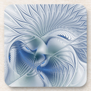 Dessous-de-verre Imaginaire dynamique tons bleus Abstraits Art frac