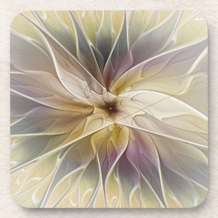 Dessous-de-verre Imaginaire Floral Gold Eggplant Art Fractal Abstra