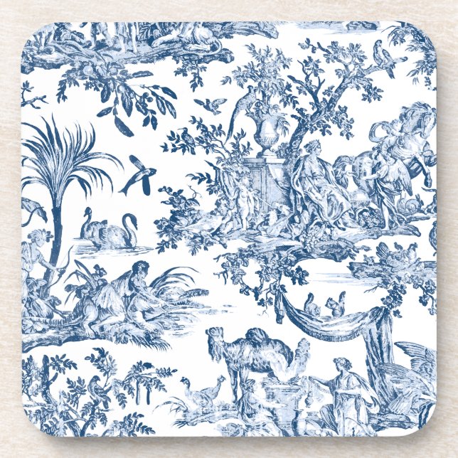 Dessous-de-verre Imaginaire Mythique Créatures Vintage Toile-Blue (Devant)