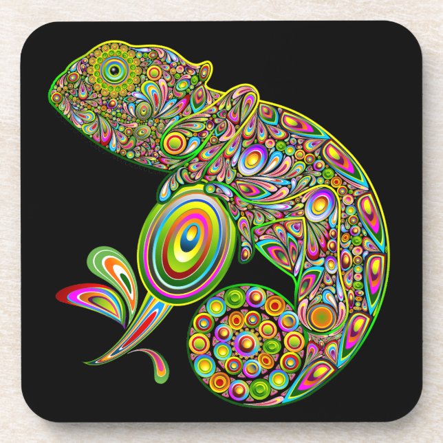 Dessous-de-verre Imaginaire psychédélique de Chameleon (Devant)
