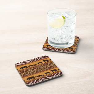 Dessous-de-verre Impression animale motif girafe africain tribal mo