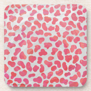 Dessous-de-verre Impression dalmate rose et blanc