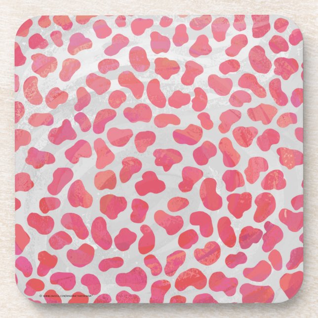 Dessous-de-verre Impression dalmate rose et blanc (Devant)