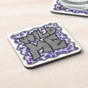 Dessous-de-verre Impression dalmate violet et blanche