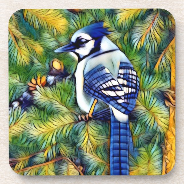 Dessous-de-verre Impression de Jay bleu enchanteur (Devant)