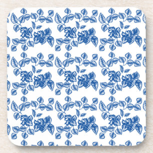 Dessous-de-verre Impression Flore bleue Delft-LIke