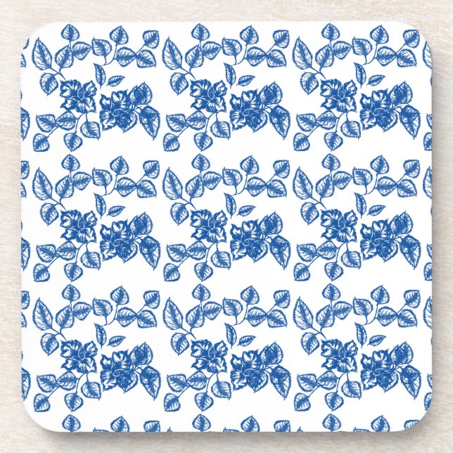 Dessous-de-verre Impression Flore bleue Delft-LIke (Devant)