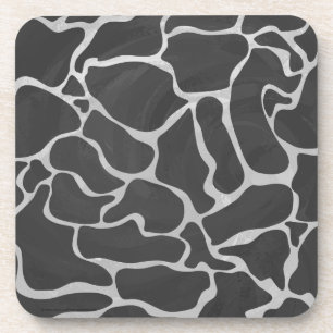 Dessous-de-verre Impression Giraffe noir et gris clair