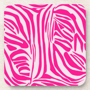 Dessous-de-verre Impression zèbre rose