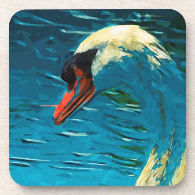 Dessous-de-verre Impressionnisme Abstrait du cygne muet (Devant)