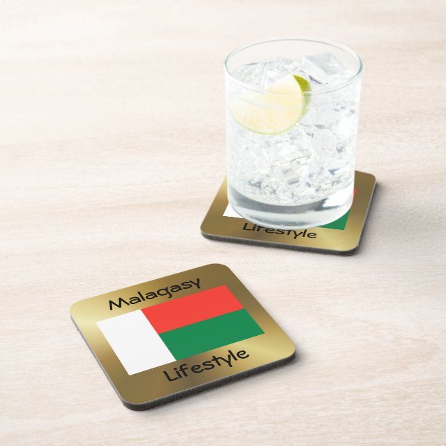 Dessous-de-verre Indicateur Madagascar+Dessous de verre texte (Côté Droit)