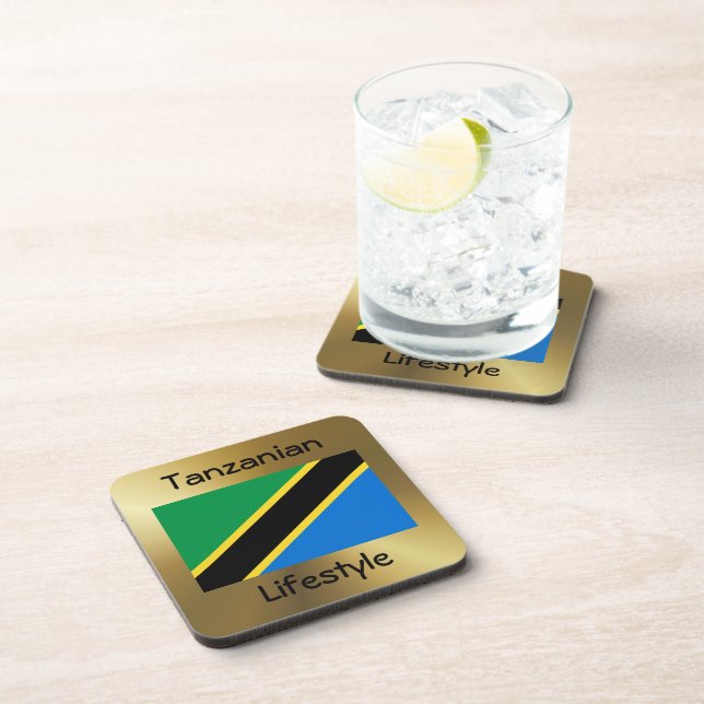 Dessous-de-verre Indicateur Tanzanie+Dessous de verre texte (Côté Droit)