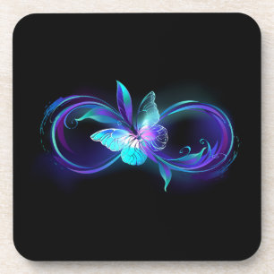 Dessous-de-verre Infinité brillante avec papillon magique