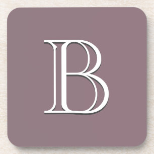 Dessous-de-verre Initiale personnalisée brodée violet et blanc mode