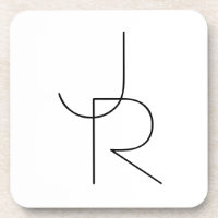 Initiales de chevauchement 2 modernes| Noir sur bl