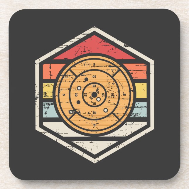 Dessous-de-verre Insigne rétro Crokinole (Devant)