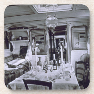 Dessous-de-verre Intérieur d'un bateau du Nil (photo de b&w)