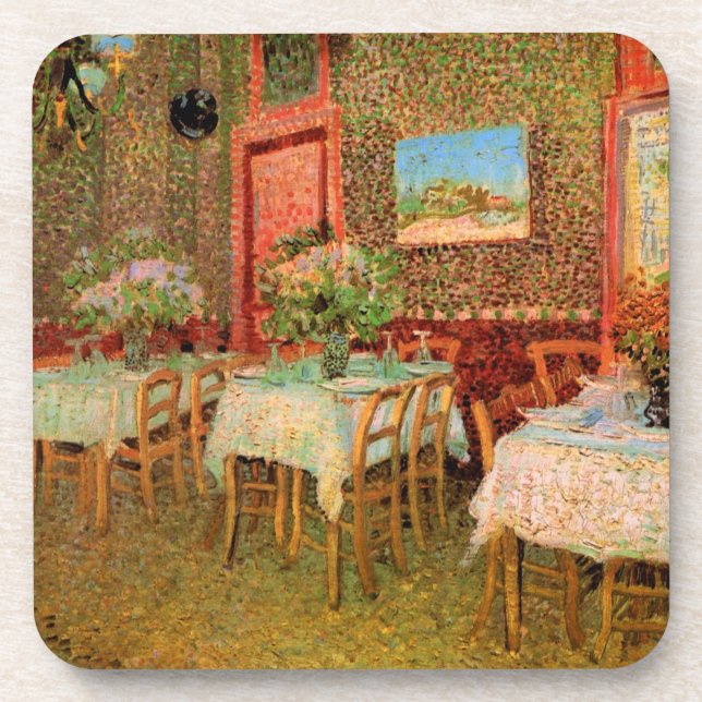 Dessous-de-verre Intérieur d'un restaurant par Vincent van Gogh (Devant)