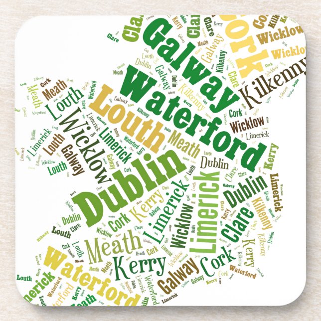 Dessous-de-verre Ireland Cities Word Art (Devant)