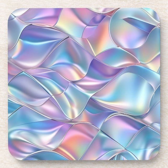 Dessous-de-verre Iridescente métallique 6 géométrique (Devant)