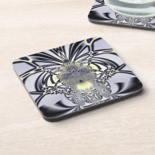 Dessous-de-verre Iris Violet Art Fractal de Géométrie Sacrée