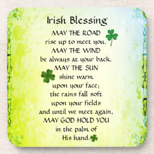 Dessous-de-verre Irish Blessing, que la route se lève pour vous ren