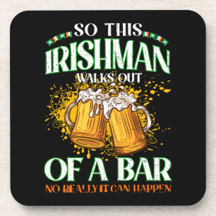 Dessous-de-verre Irlandais buvant de la bière à la Saint-Patrick