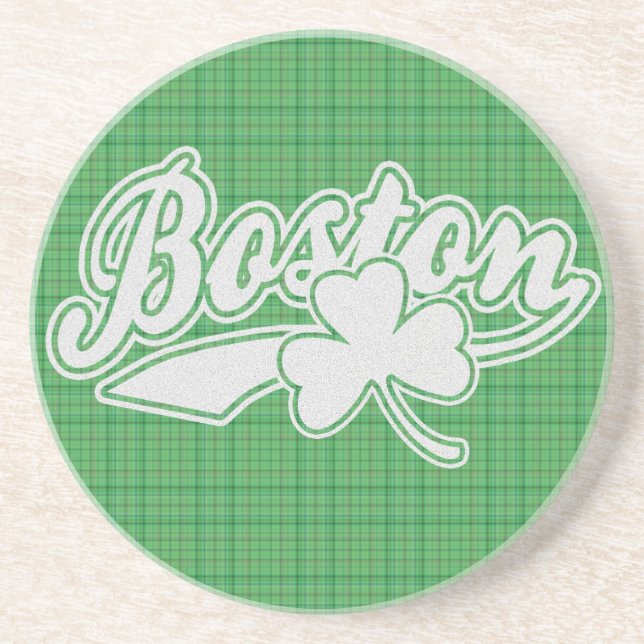 Dessous de verre irlandais de shamrock de Boston (Devant)