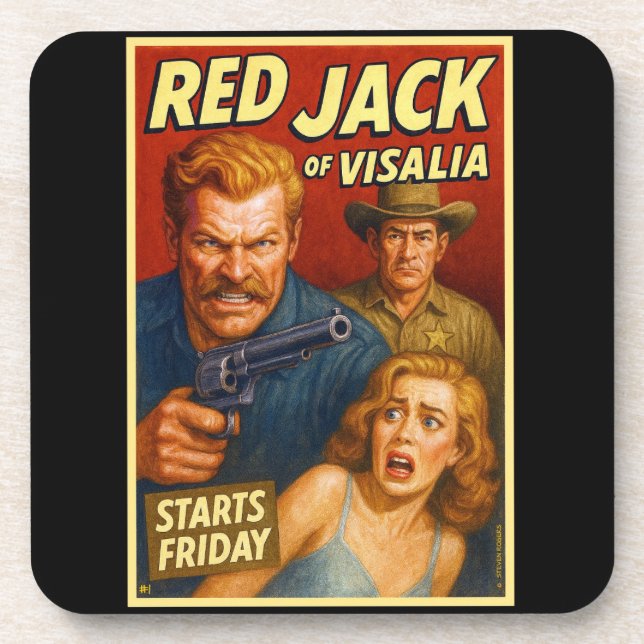 dessous de verre "JACK ROUGE DE VISALIA". #1 DE 6. (Devant)