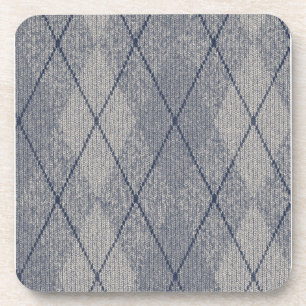 Dessous-de-verre Jacquard gris et bleu