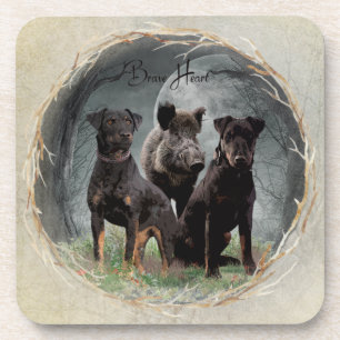 Dessous-de-verre Jagdterrier, brave affiche de tapisserie cardiaque