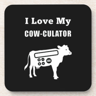 Dessous-de-verre J'Aime Mon Cow-culator Funny Math Calculator Pun