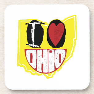 Dessous-de-verre J'Aime Ohio Sourire Un Visage Heureux