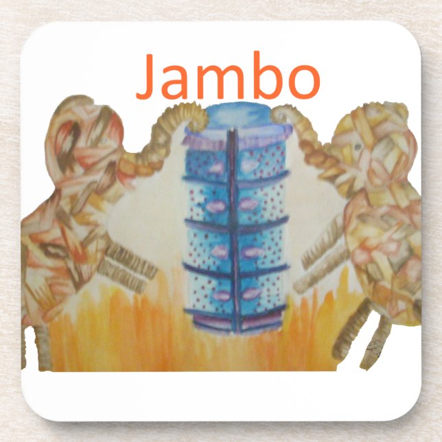 Dessous-de-verre Jambo Jumbo African Kids Elephants Art Imprimer (Devant)