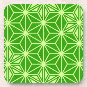 Dessous-de-verre Japonais Asanoha motif - vert citron