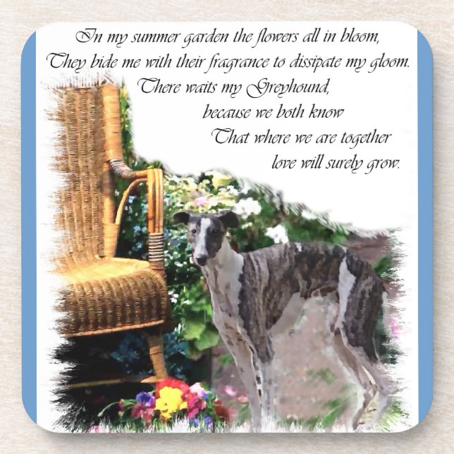 Dessous-de-verre Jardin d'été Greyhound (Devant)