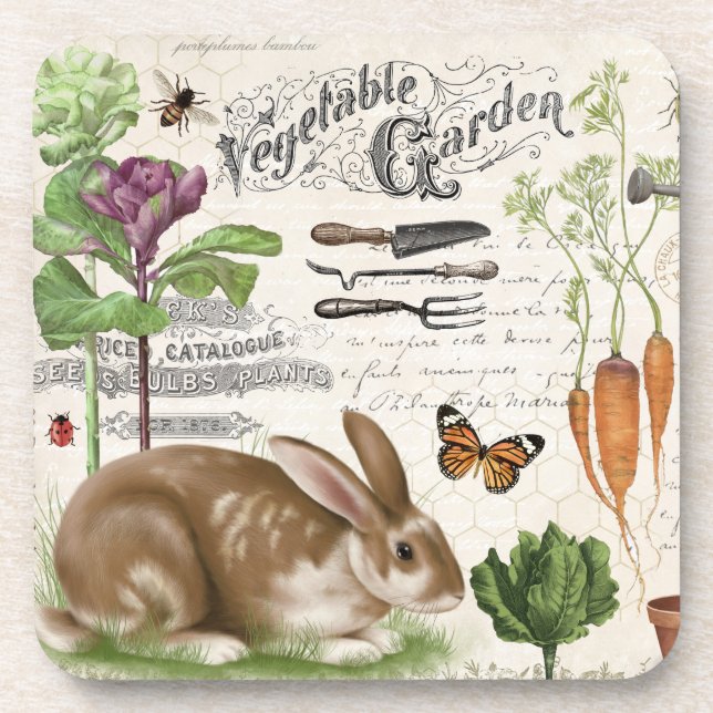 Dessous-de-verre Jardin français Vintage moderne Rabbit (Devant)