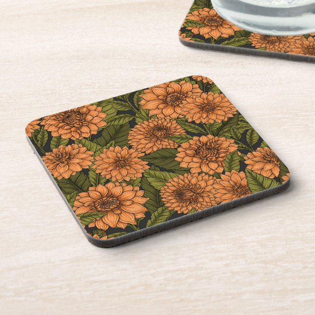 Dessous-de-verre Jardin Orange Dahlia (Côté gauche)