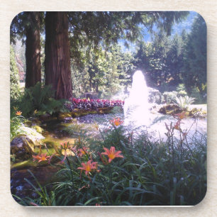 Dessous-de-verre Jardin pittoresque avec Fontaine d'eau