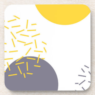 Dessous-de-verre Jaune, cool, moderne, art géométrique tendance