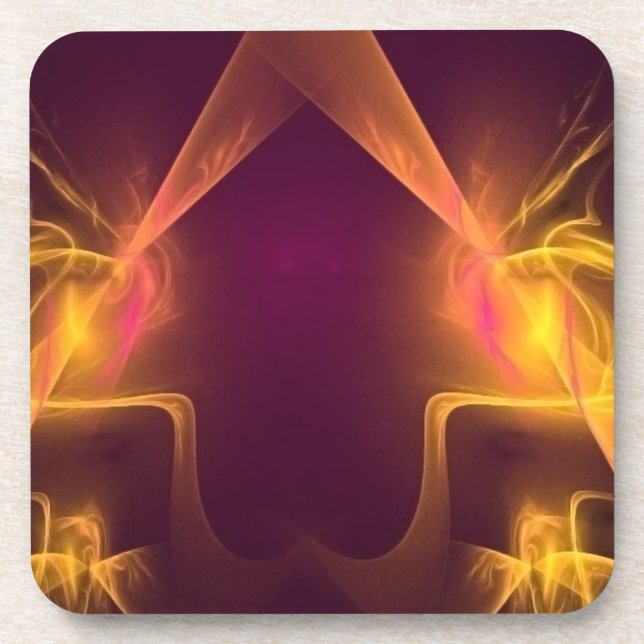 Dessous-de-verre Jaune Orange et Rouge (Devant)